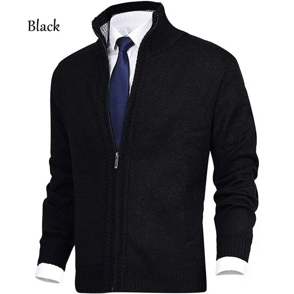 Men's Stylish Stand Collar Cardigan Sweater Jacket