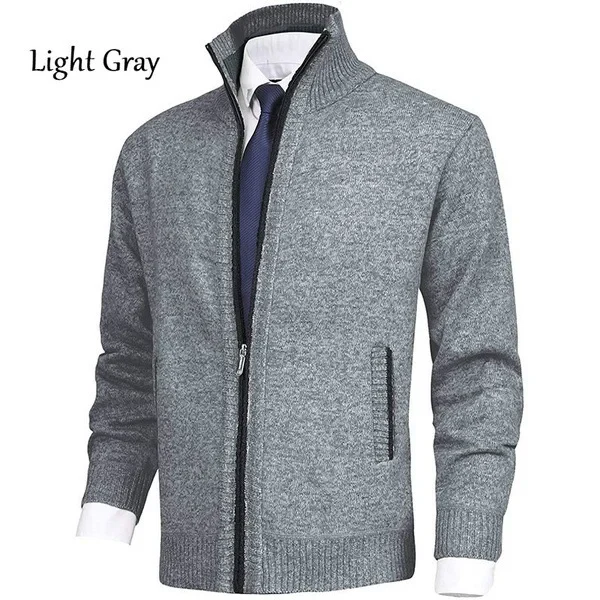 Men's Stylish Stand Collar Cardigan Sweater Jacket