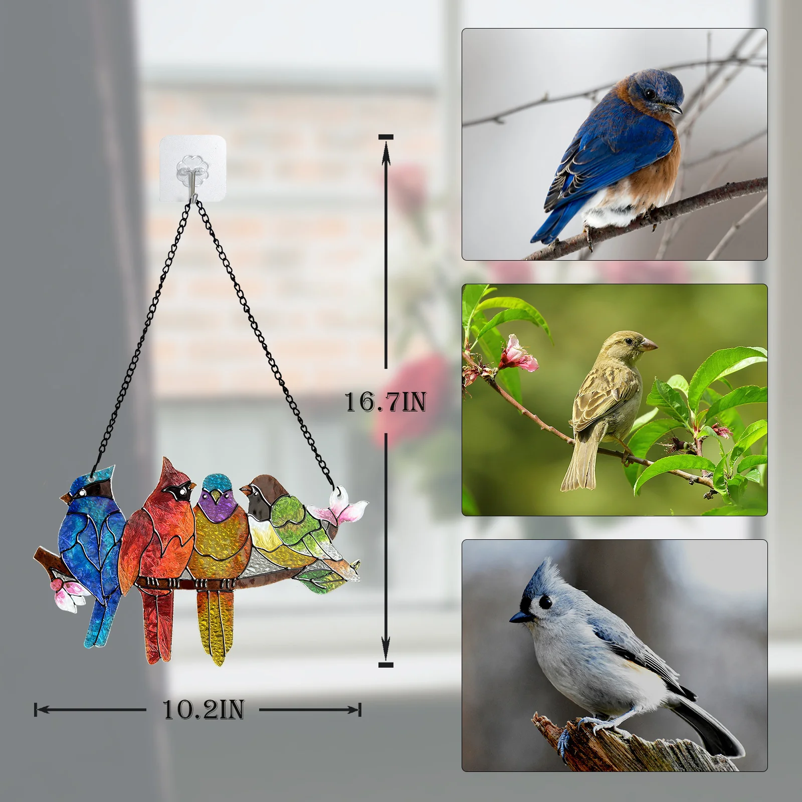 Colourful Decorative Metal Bird Pendant