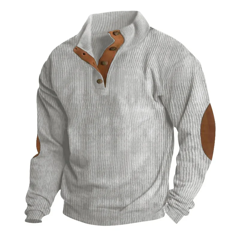 Printed Stand Collar Men's Casual Sweatshirt